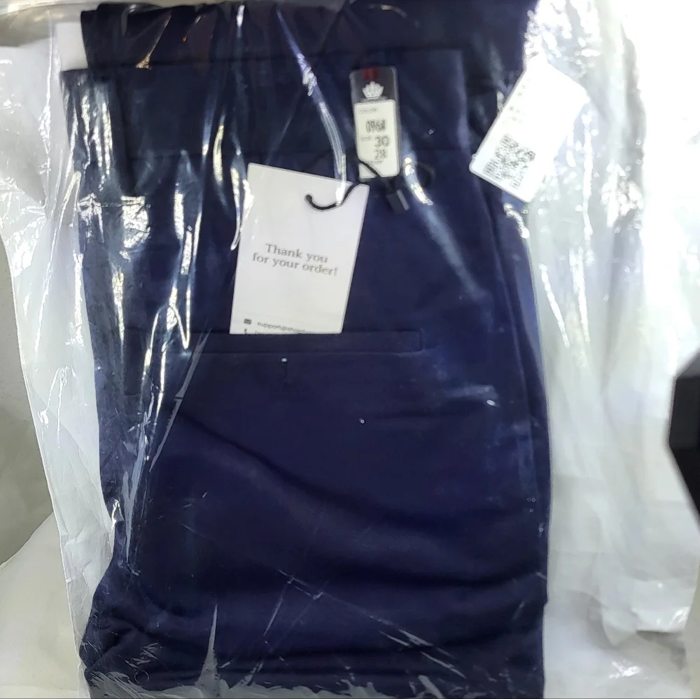 Timeless Flex High Stretch Straight Fit Navy Blue Dress Pants Sz 30x28